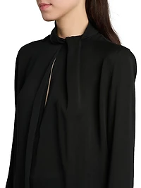 Silk-Georgette Tieneck Blouse