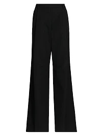 Sharp Wool Pleated High-Rise Wide-Leg Pants