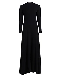 Cashmere-Silk Crewneck Maxi Sweaterdress
