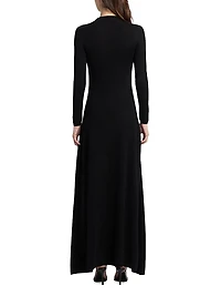 Cashmere-Silk Crewneck Maxi Sweaterdress