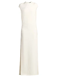 Stretch-Silk Georgette Column Gown