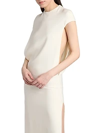 Stretch-Silk Georgette Column Gown