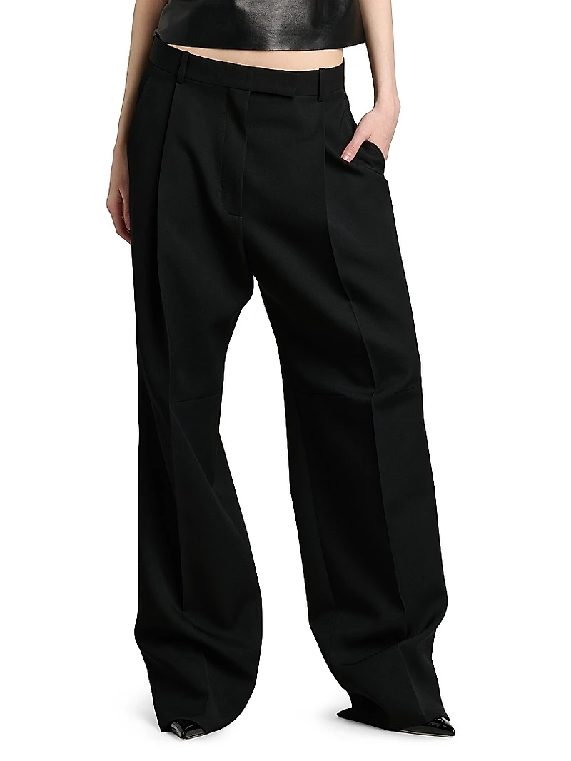 Sequined Wool-Blend Crêpe Straight-Leg Pants