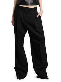 Sequined Wool-Blend Crêpe Straight-Leg Pants