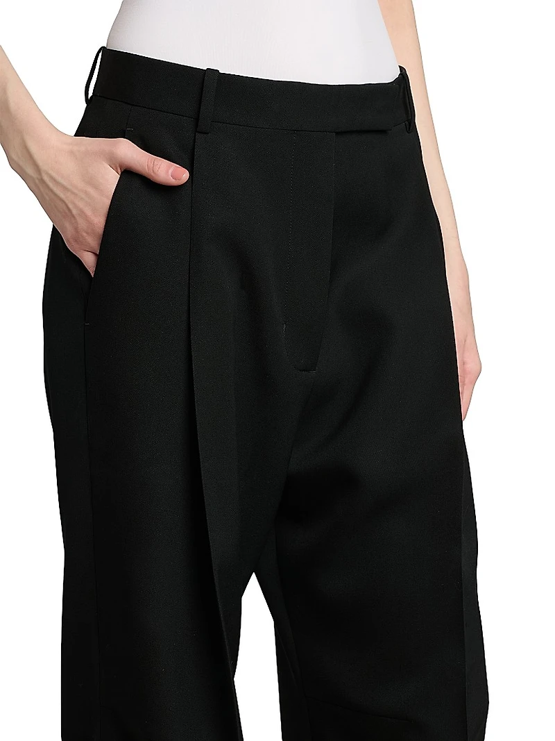 Sequined Wool-Blend Crêpe Straight-Leg Pants