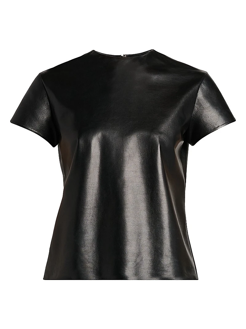 Leather Short-Sleeve T-Shirt