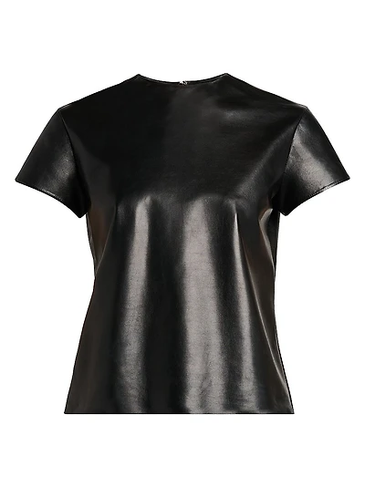Leather Short-Sleeve T-Shirt