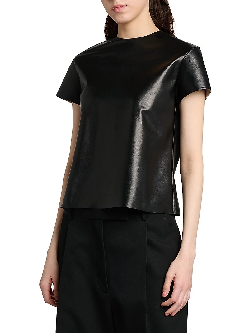 Leather Short-Sleeve T-Shirt