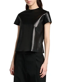 Leather Short-Sleeve T-Shirt