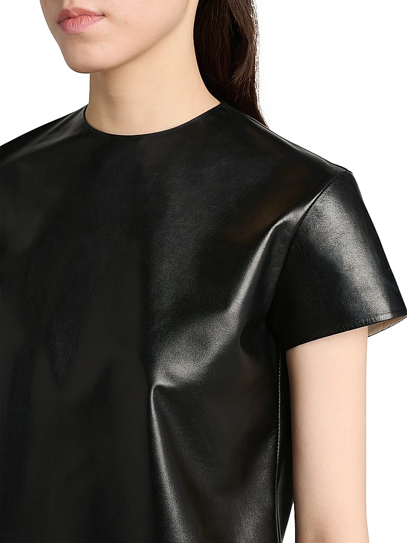 Leather Short-Sleeve T-Shirt