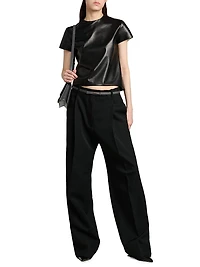 Leather Short-Sleeve T-Shirt