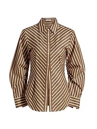 Drexel Striped Cotton Button-Front Shirt