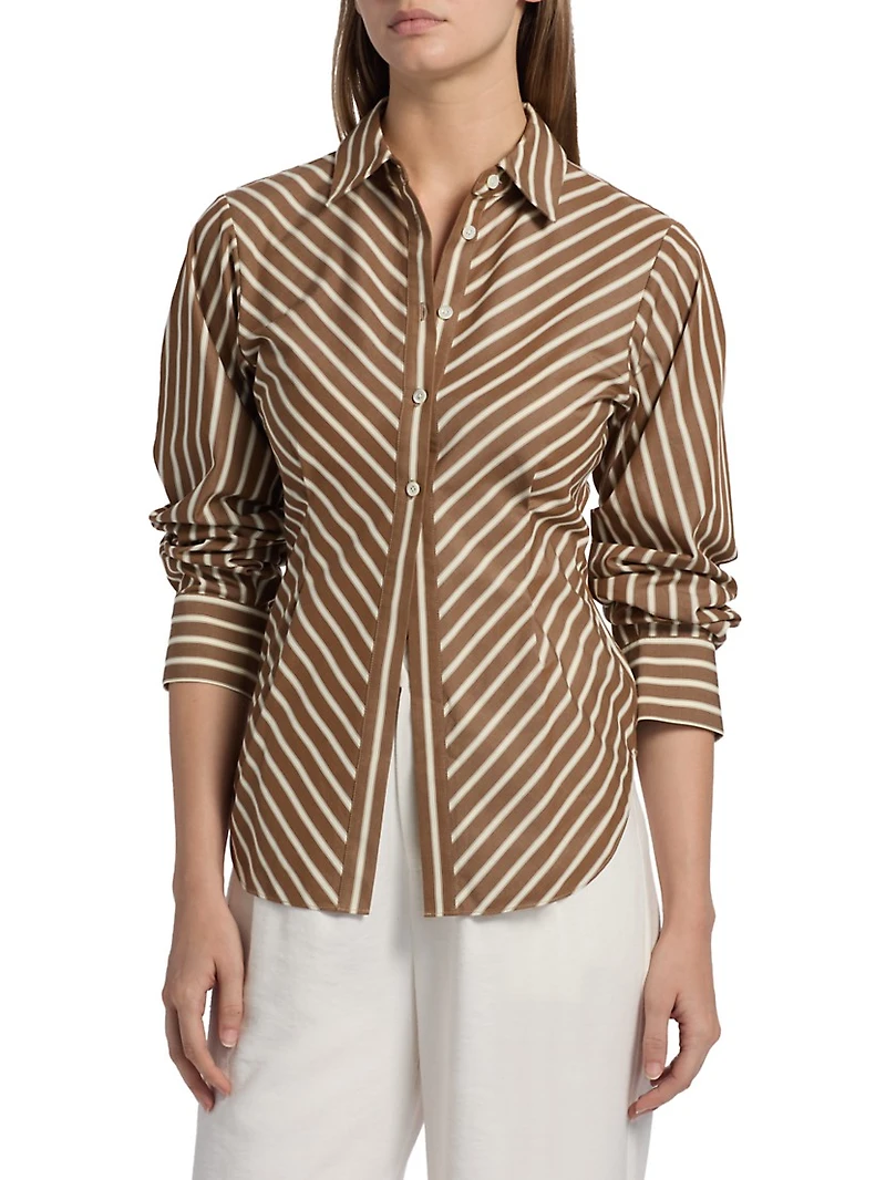 Drexel Striped Cotton Button-Front Shirt