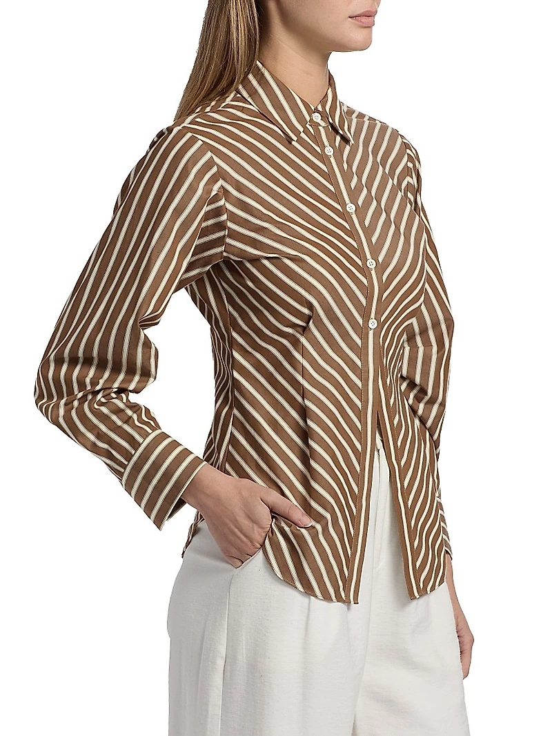Drexel Striped Cotton Button-Front Shirt
