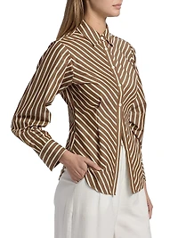 Drexel Striped Cotton Button-Front Shirt