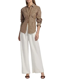 Drexel Striped Cotton Button-Front Shirt