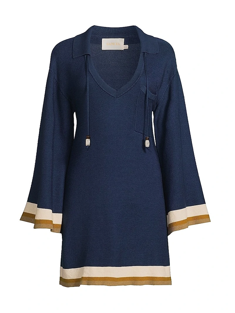 Pivoine Willamina Johnny Collar Knit Minidress