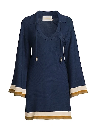 Pivoine Willamina Johnny Collar Knit Minidress