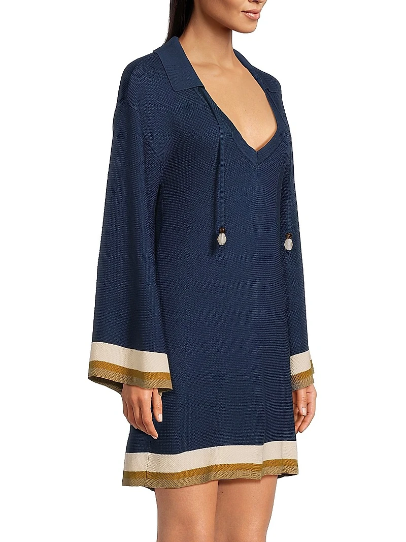 Pivoine Willamina Johnny Collar Knit Minidress