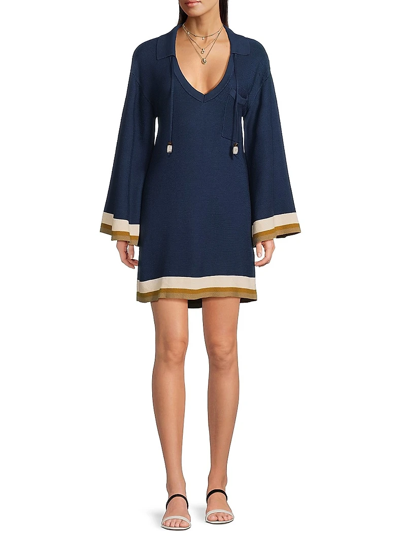 Pivoine Willamina Johnny Collar Knit Minidress