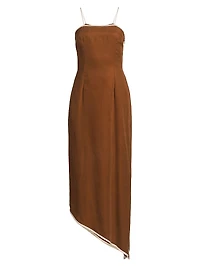 Pivoine Avinta Squareneck Asymmetric Maxi Dress