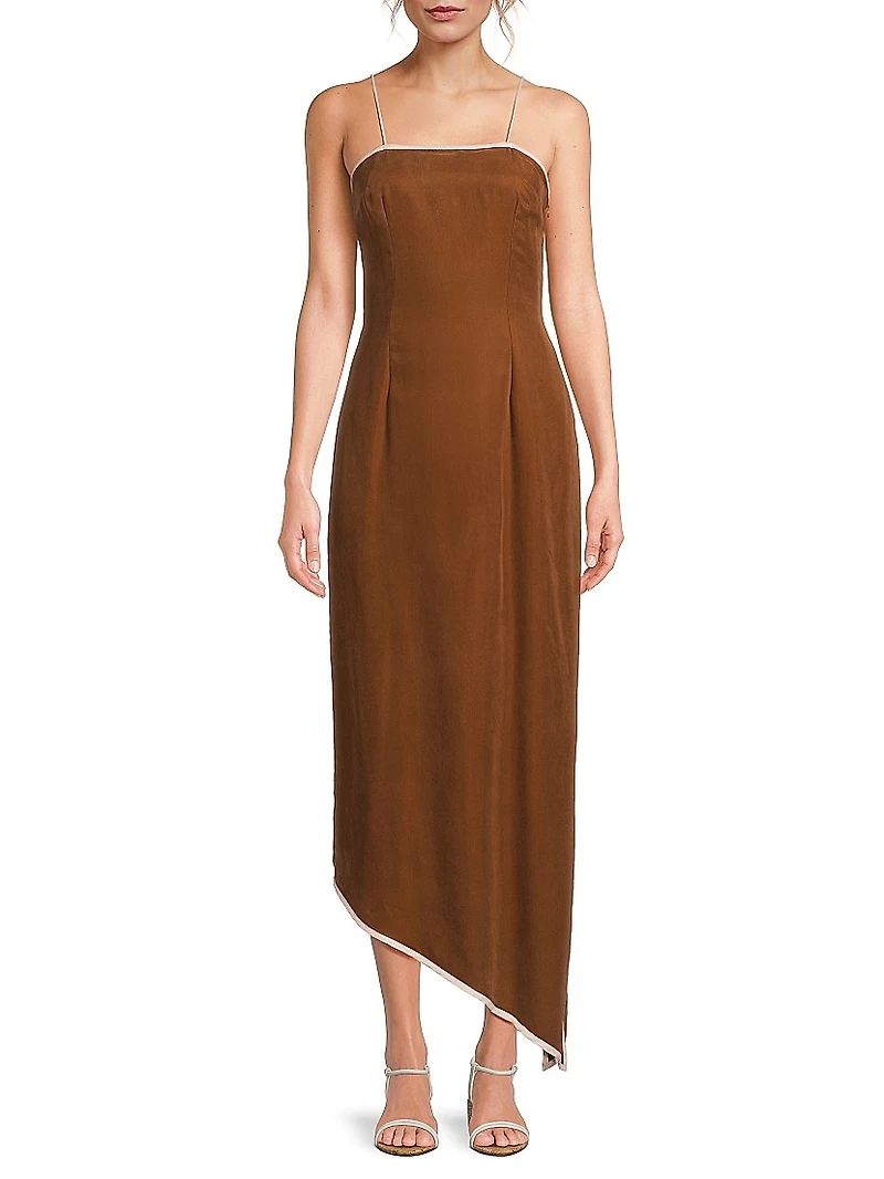 Pivoine Avinta Squareneck Asymmetric Maxi Dress