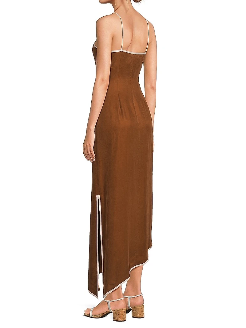 Pivoine Avinta Squareneck Asymmetric Maxi Dress