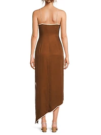 Pivoine Avinta Squareneck Asymmetric Maxi Dress