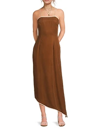 Pivoine Avinta Squareneck Asymmetric Maxi Dress
