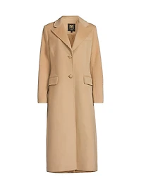 Wool-Blend Single-Breasted Maxi Coat