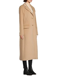 Wool-Blend Single-Breasted Maxi Coat