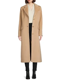 Wool-Blend Single-Breasted Maxi Coat