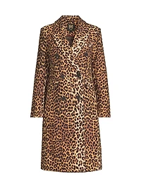 Leopard Double-Breasted Coat