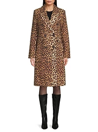 Leopard Double-Breasted Coat