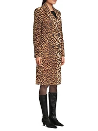 Leopard Double-Breasted Coat