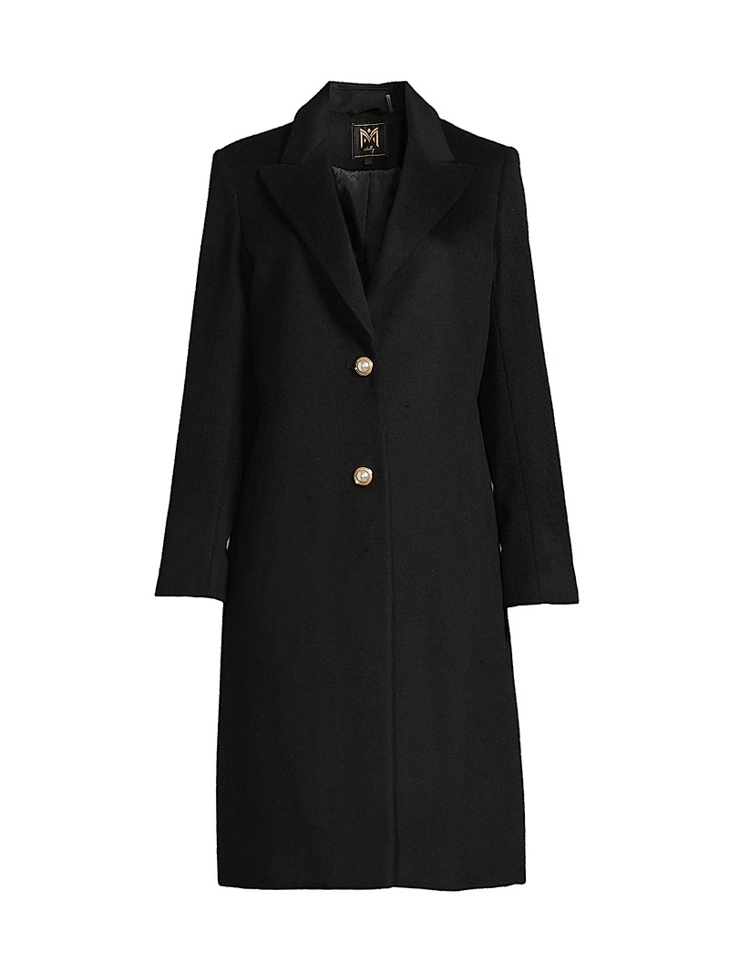 Peak Lapel Wool-Blend Coat
