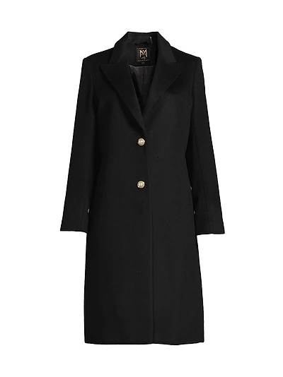 Peak Lapel Wool-Blend Coat