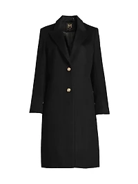 Peak Lapel Wool-Blend Coat