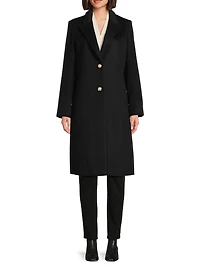 Peak Lapel Wool-Blend Coat