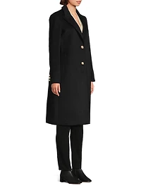 Peak Lapel Wool-Blend Coat