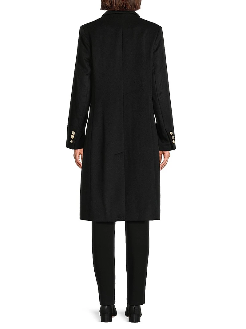 Peak Lapel Wool-Blend Coat