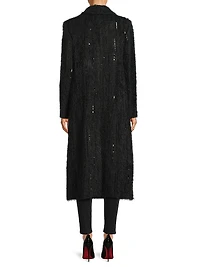 Rhinestone-Embellished Long Coat
