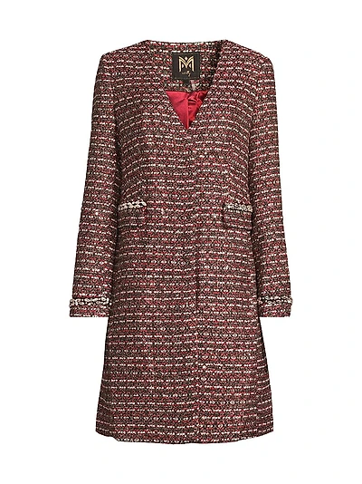 Collarless Tweed Coat