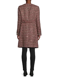 Collarless Tweed Coat