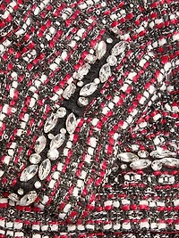 Collarless Tweed Coat