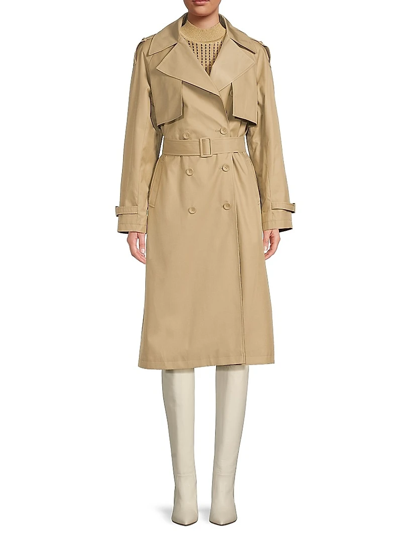 Double-Breasted Belted Trench Coat