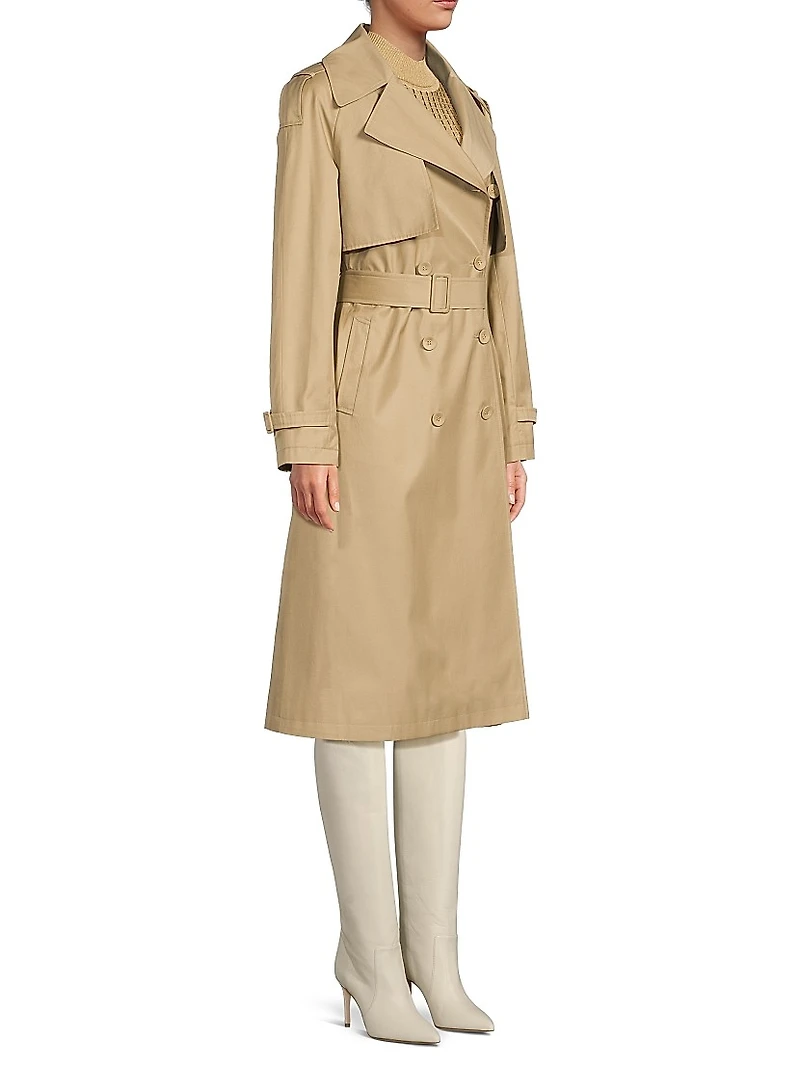 Double-Breasted Belted Trench Coat