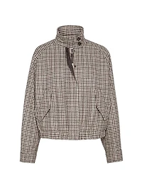 Virgin Wool Checked Flannel Bomber Jacket