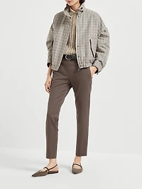 Virgin Wool Checked Flannel Bomber Jacket