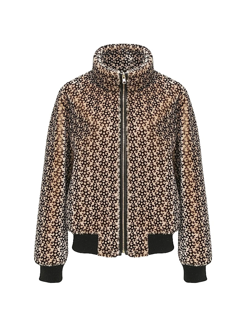 Reversible Select Shearling Lamb Insignia Bomber Jacket